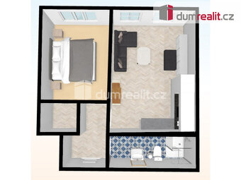 Světlý byt 2+kk - plně zařízený, novostavba, 42,8 m2, 3.patr - 7