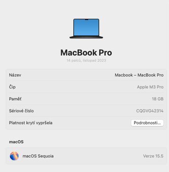 MacBook Pro M3 14”, 18GB, 1TB - 7