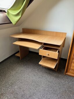 Psací stůl – světlé dřevo - 7