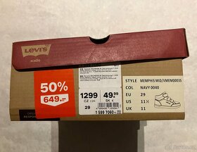Dětské vysoké boty LEVIS 29 chlapecké tenisky Levi's MEMPHIS - 7