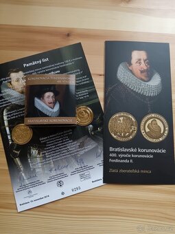 Zlatá Sběratelská mince 100€ 400.Výročí Korunovace Ferdinand - 7
