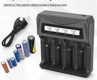 Inteligentní LCD nabíječka,1,2Važ 4,2V nabíjí všechny aku. - 7
