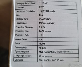 HD Mini LED projektor YG300 USB, HDMI nový - 7