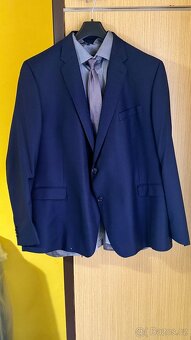 Zánovní luxusní pánský oblek Digel - tmavěmodrý velikost 66 - 7