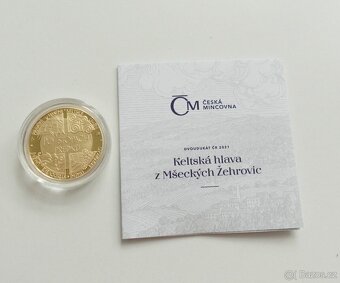 zlatý Dvoudukát ČR 2021 proof Keltská hlava - 7