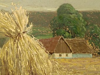 Obraz J.Svátek, žně na Šumavě, olej 62x75 - 7