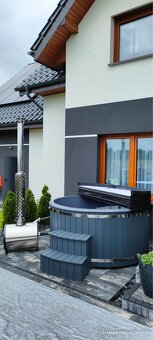 Koupací sud s vířivkou a venkovním ohřevem vody - 7