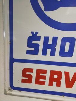 Škoda Service - ORIGINÁLNÍ smalt cedule značkového servisu - 7