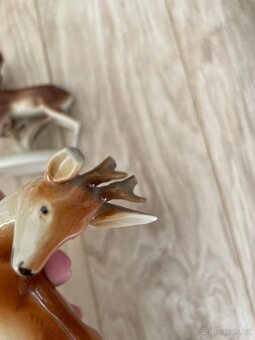 Poválečný myslivecký porcelánový RoyalDux set - 7