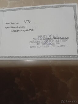 Zlatý prsten s diamantem dámský 50 - 7