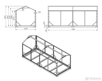 Ocelová zinkovaná konstrukce 3,1x7,5m - 7