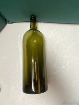 Zelená skleněná láhev – retro dekorace - 7