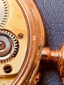 Zlaté 14-karátové masivní kapesní hodinky Union Glashütte - 7