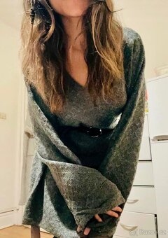 Dlouhý svetr - svetrové šaty 36/40 - 7