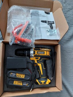 Aku příklepová vrtačka, šroubovák, 2 baterie, příslušenství. - 7