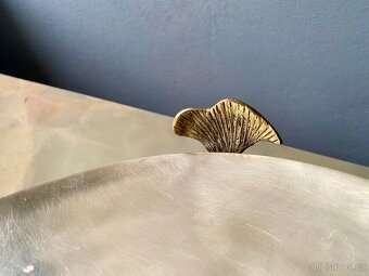 Starožitná mosazná Miska Na Ovoce S motivem Velrybího Ocasu - 7