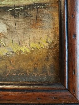 obraz NAD RYBNÍKEM, olej, sign. Trinkmoc - 7