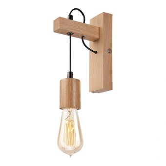 Dřevěná nástěnná lampa buk Lamkur Leon + žárovka - 7