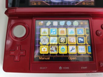 PRODÁNO-Nintendo 3DS Metallic Red+homebrew hack a 64GB karta - 7
