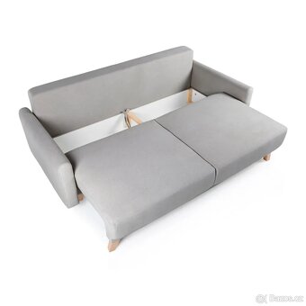 Světle šedá rozkládací pohovka 214 cm - 7