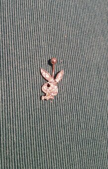 piercing břicha do pupíku třpytivý ocel králíček playboy - 7