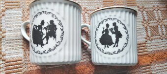 Hrnky starožitné rokoko Dubí Czechoslovakia - 7