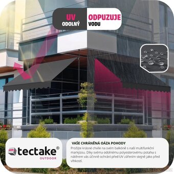 Balkónová upínací markýza béžová 3x1,8m - 7