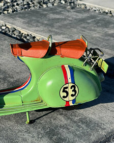 Plechový zelený retro skútr motorka skvělý dárek - 7
