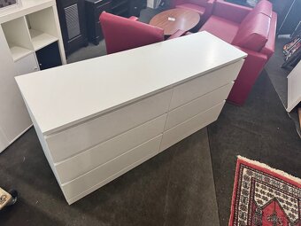 Hezká bílá dlouhá 6 šuplíková komoda IKEA MALM - 7