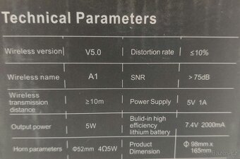 Bluetooth Reproduktor v plamenném designu s LED (nepoužité) - 7