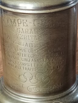 FRANCOUZSKÁ STAROŽITNÁ MOSAZNÁ LAMPA GAUDARD OLYMPE, PIGEON - 7