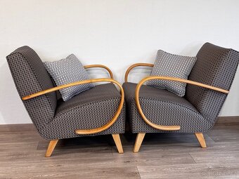 Renovovaná křesla Halabala s taburety/// - 7