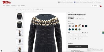 Vlněný svetr Fjallraven Ovik Knit Sweater W Navy - 7