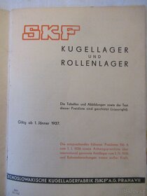 Katalog kuličkových ložisek r.1936,1937 a výběr norem 1985 - 7