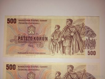 BANKOVKY 500 KČS 1973, SÉRIE Z a U, PĚKNÉ STAVY - 7