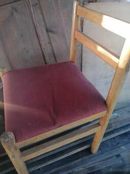 Retro dřevěné pevné židle - 7
