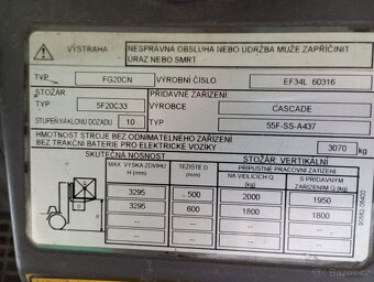 Vysokozdvižný vozík Mitsubishi FG20CN 2,0t LPG - 7