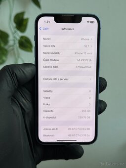 iPhone 13 mini 256GB modrý - 100% baterie - 7