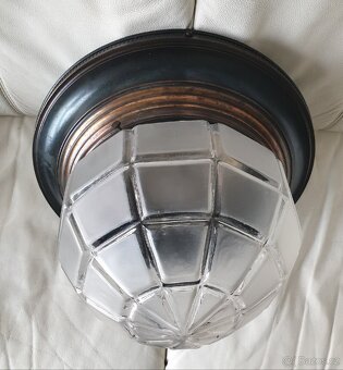 Velká starožitná stropnice art deco mosaz prolamo - 7