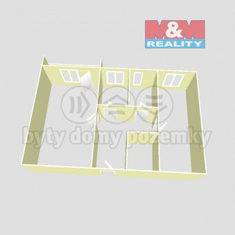 Pronájem bytu 2+1, 62 m², Chomutov, ul. Holešická - 7