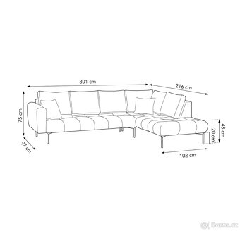 Luxusní sametová rohová sedačka – TOP stav jako nová ✨ - 7