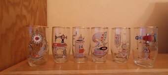 Sada malovaných retro skleniček - 7