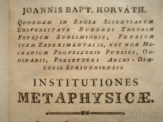 Institutiones Metaphysicae Joannis Bapth Horvath 18 stol. - 7
