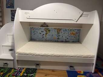 Dvoupatrová postel s úložným prostorem a matracemi - 7
