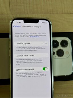 iPhone 13 Pro Max Silver BATERIE 100% TOP - 7