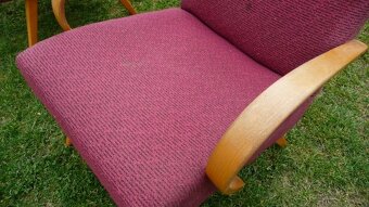 Křesílka červená-retro-dva kusy - 7