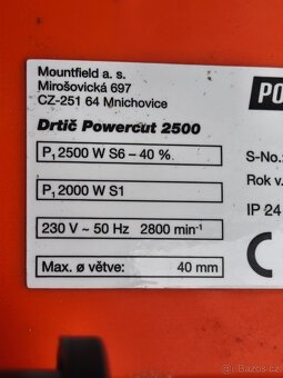 Prodám elektrický Zahradní drtič Powercut 2500. - 7