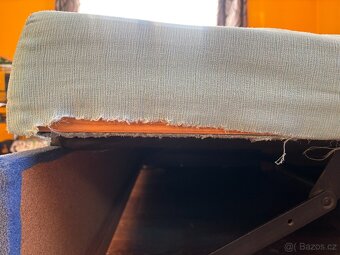 Rozkládací modrá sedačka, levý roh - 7