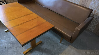 Retro sedačka + 2 křesla + stolek - 7