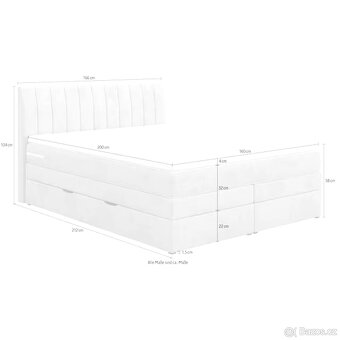 Nova Boxspringbett Shark 160x200 cm + Topper - 7